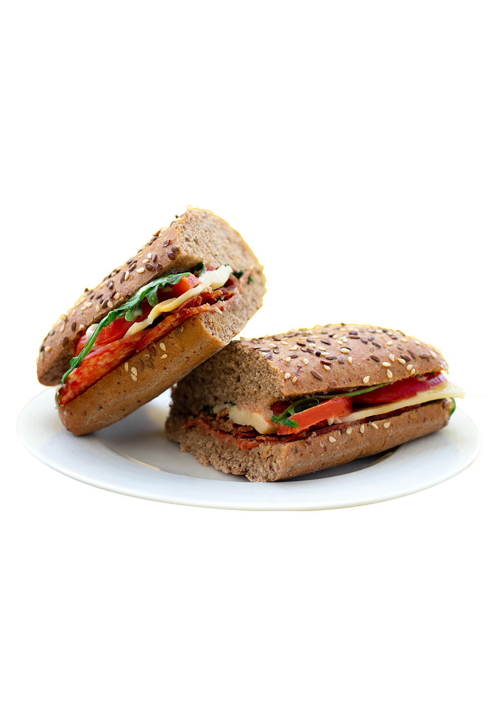 Ciabatta Λιναρόσπορου με Σαλάμι & Προσούτο