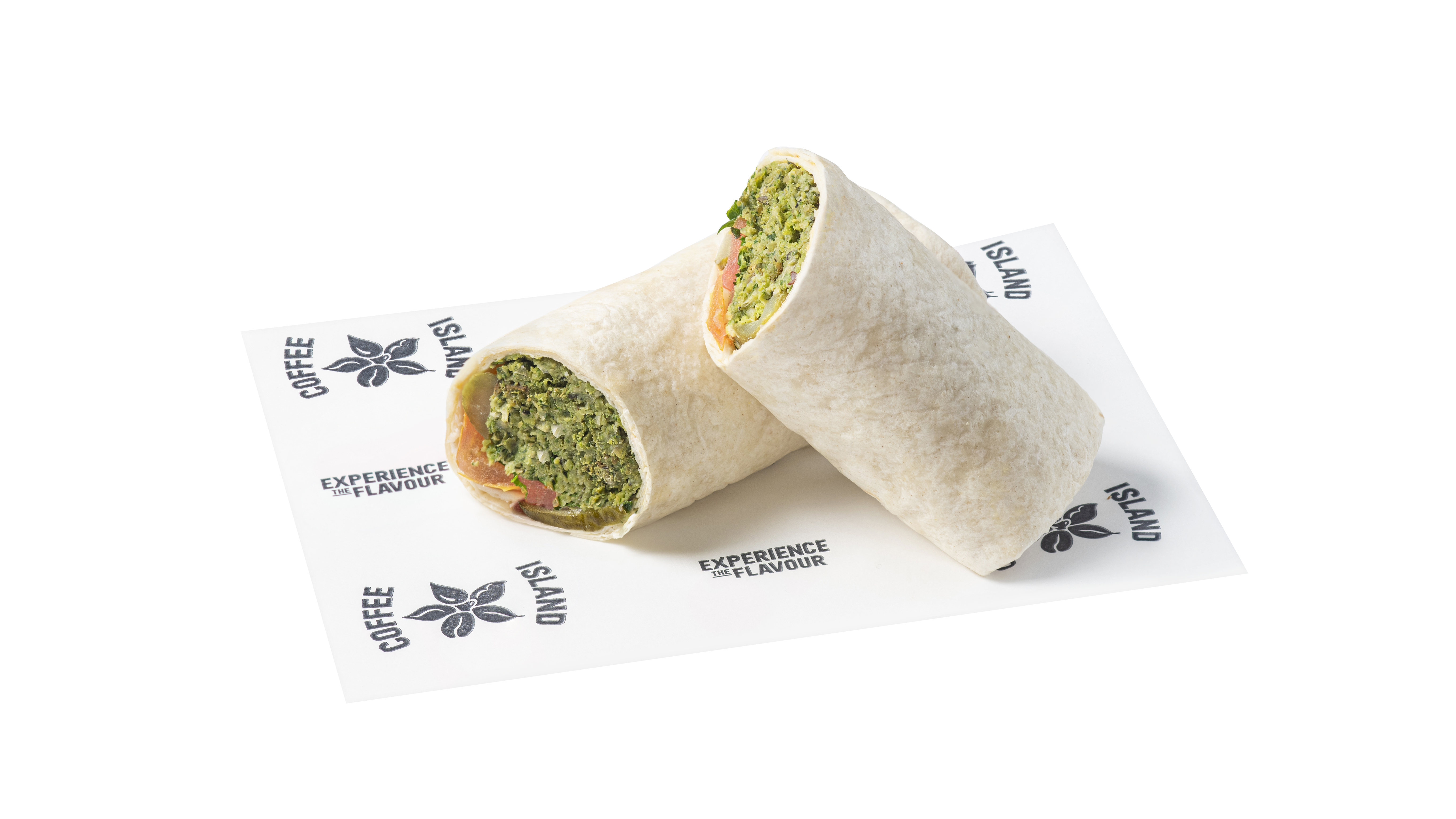 Falafel and humus wrap