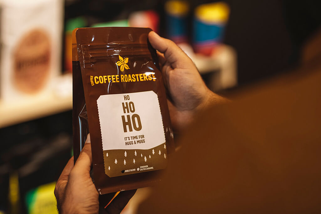 Coffee Island's Jingle Blend packaging