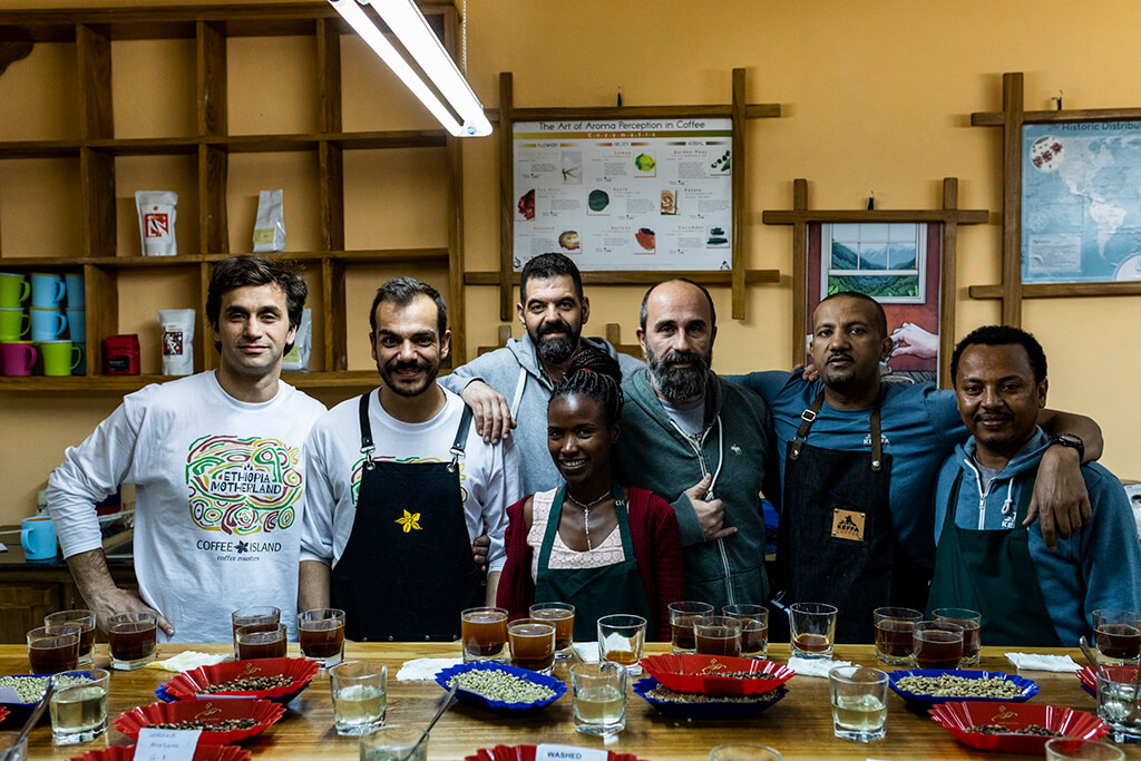 Coffee Island staff with Ethiopian coffee producers. 